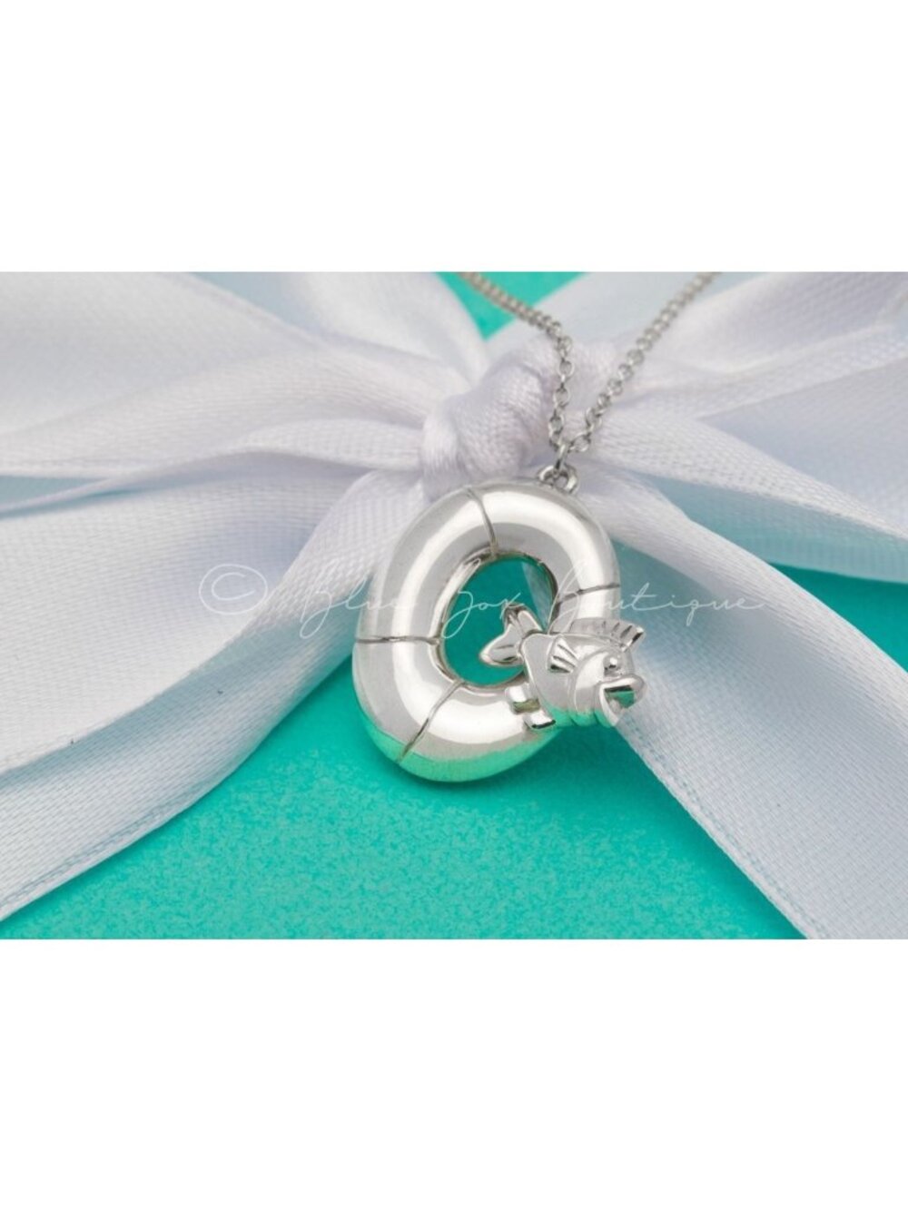 Tiffany & Co. Goldfish Necklace Swim Ring Float Fish Pendant in Silver